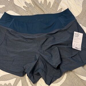 Athleta Navy and Charcoal Athletic Shorts